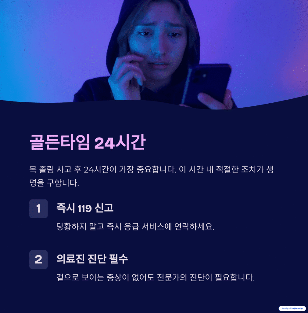 목이 졸린 후